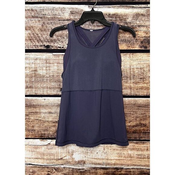 Lululemon Sports Bra Tank Sheer Panel Size 4 Purple - Picture 1 of 8